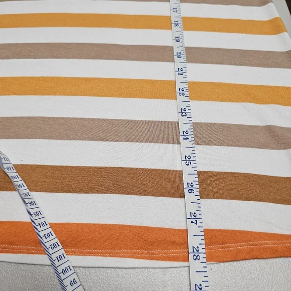LuLaRoe Debra XL 16/18 Striped Fall Tunic Top Boho Pumpkin Spice Colors - Picture 4 of 7